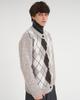 TENER Argyle Round Cardigan Brown