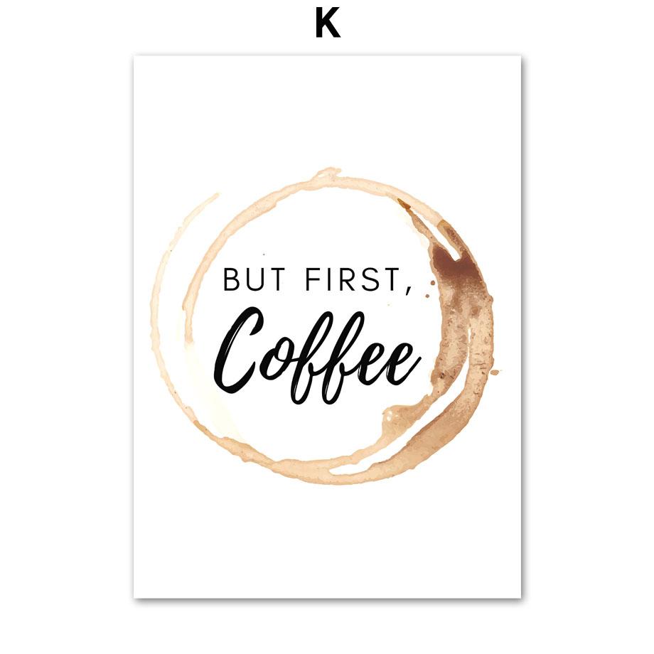 But First Coffee Arabica Kitchen Asthetic Wall Art Canvas Painting Nordic Posters & Prints Wall Pictures For Coffee Bar Decor