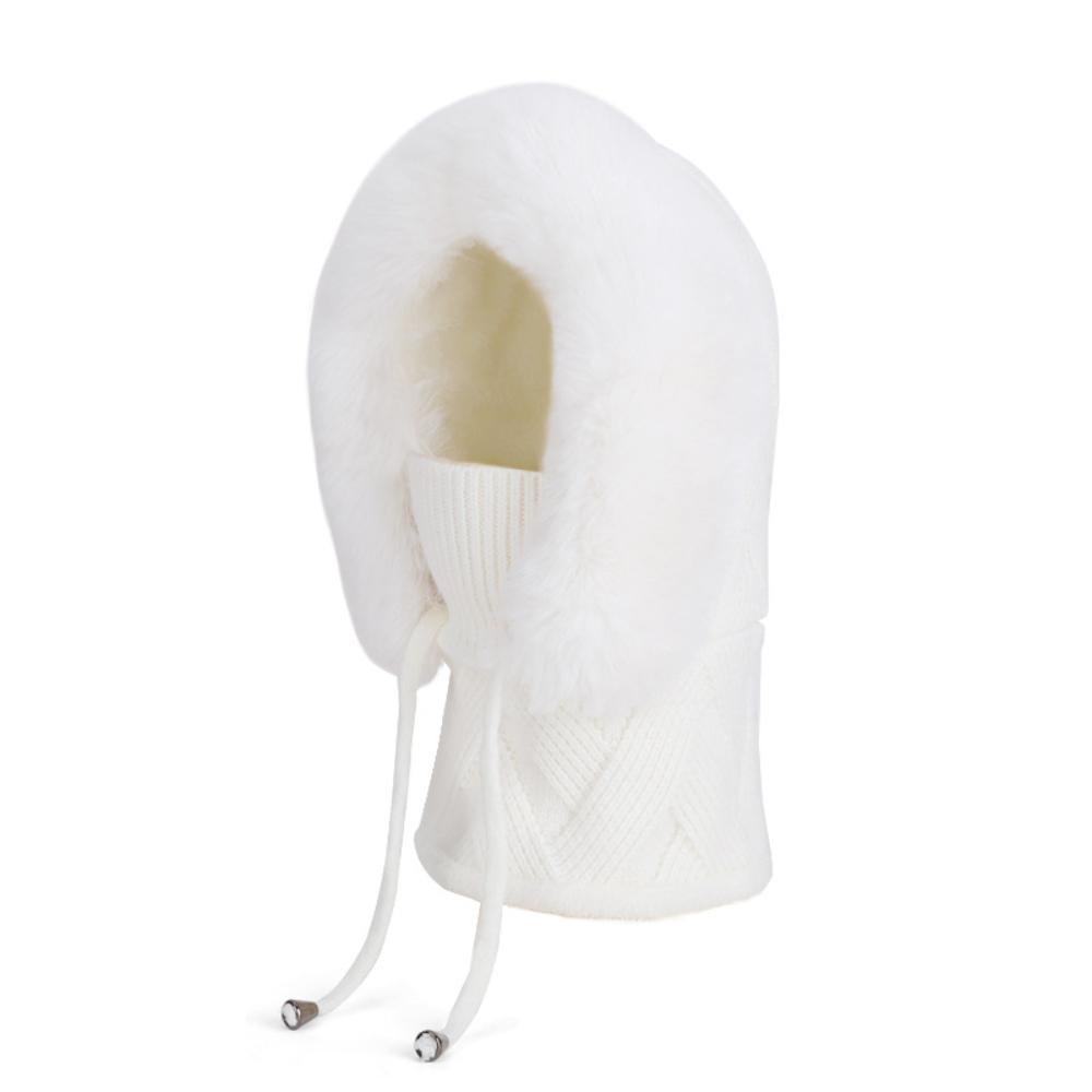 Winter Hat Plush Lining Women'S Woolen Hat Knitted Hat Solid Color For Electric Bike Commuting Winter