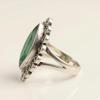 Anello Marquise Smeraldo Verde, Anello Fiore in Argento Sterling 925, Gioiello Fine Fatto a Mano per Regalo Donna