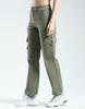 MONTE CARLO Womens Solid Straight Fit Cargo Green 28
