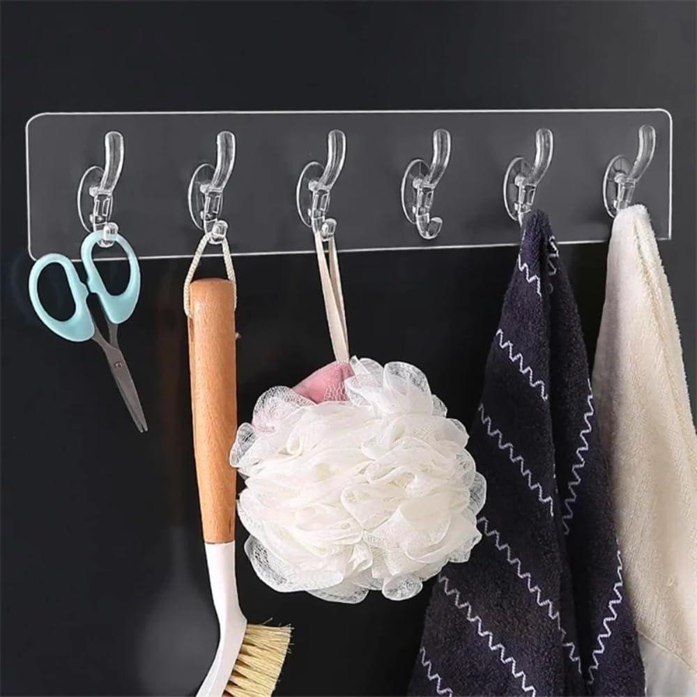 

Wall Hanger Hooks for Hanging Clothes Home Kitchen Office Bathroom Bedroom Door, 2 Pack Self Adhesive Strong Hanger Hooks PACK OF 02
