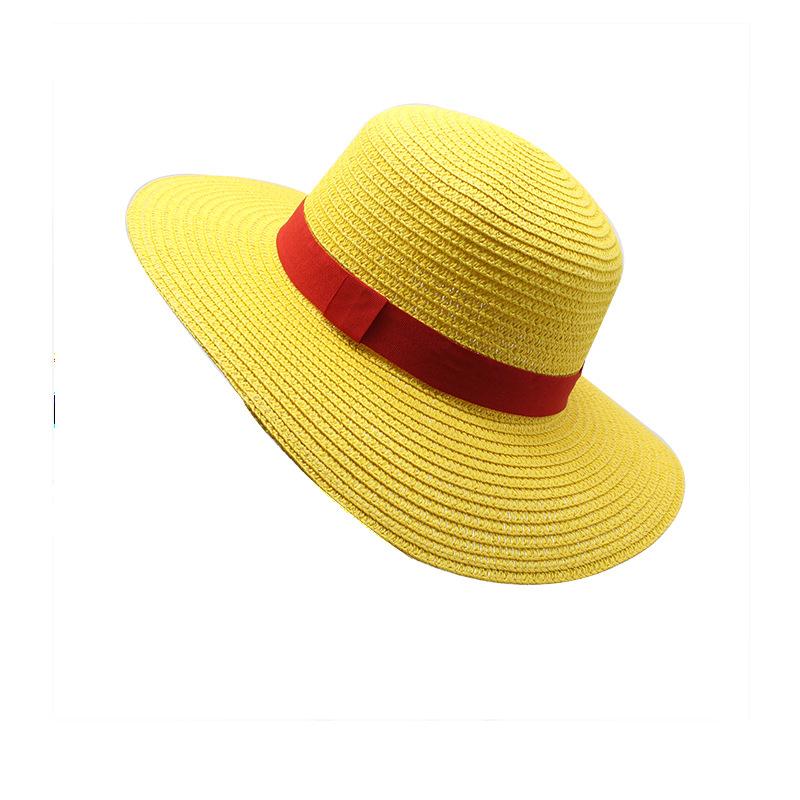 Cartoon Little Yellow Hat Animation Cospiay Straw Hat Summer Shade Beach Hat Parent-Child Performance Dress-Up