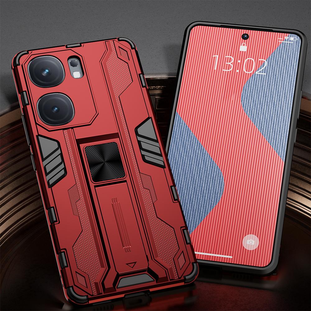 

KEYSION Противоударный защитный чехол для IQOO Neo9 Pro 9S Pro, мягкий силикон + подставка для ПК, задняя крышка для телефона VIVO IQOO Neo 8 Pro 7 SE for IQOO Neo7 SE красный