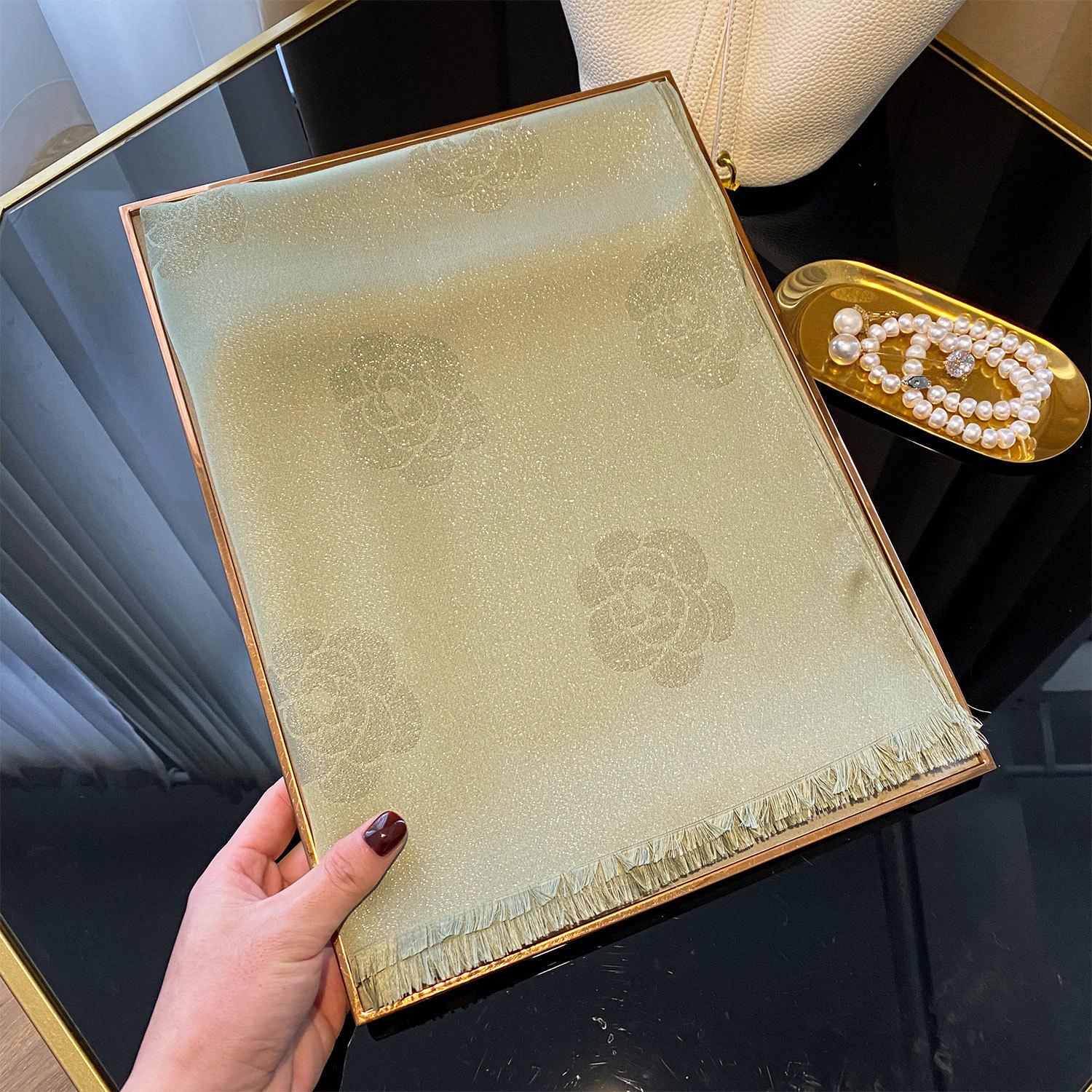 

Принтованный шарф из искусственного шелка для женщин Модный и высококлассный универсальный дорожный платок с камелиями, хлопковый шарф Tianshi для женщин 200*70CM