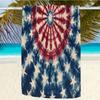 American Flag Tie Dye Beach Towel 1Pc 2D Flat Printed Microfiber Sandproof Waterproof 4th Of July Pool Bath Towel Picnic Mat
