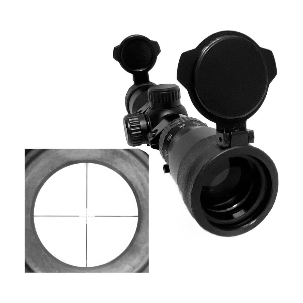 ChaosAirsoft Rifle Scope 1.5-5x32 Variable Magnification with Lens Cover and Zeroing Adjustment for Airsoft, Sniper Rifles, and More