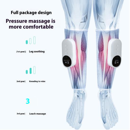 Leg Massager with Heating Function Digital Display Intelligent Auto Timer Rechargeable Thermal Vibration Pressure Massage Machine