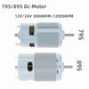 795 895 DC Motor 12 /24V 3000-12000RPM Yüksek Torklu Elektrik Motoru Elektrikli Alet/Kendin Yap Küçük Matkap için Çift Bilyalı Rulmanlı