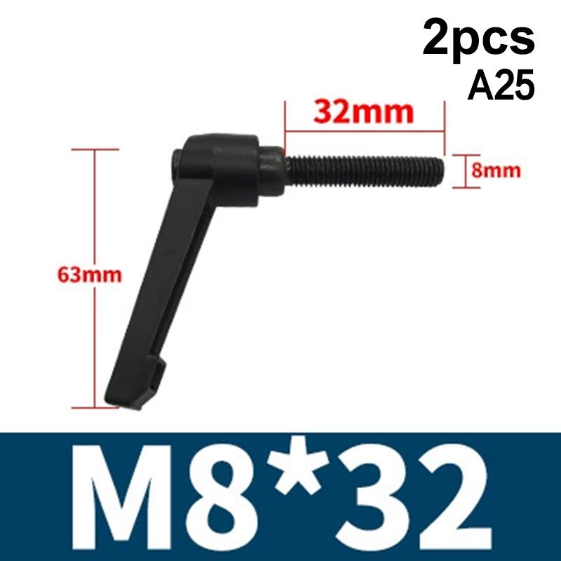 2Pcs M4 M5 M6 M8 Clamping Lever Machinery Adjustable 7-Shaped Handle Locking External Male Thread Knob