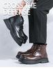 Men's British Style High-Top Martin Leather Boots - Versatile Workwear, Casual Mid-Top Motorcycle Shoes