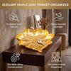 Zinc Alloy Jewelry Dish Golden Jewelry Organizer Tray Leaf Shaped Tray  for Earrings