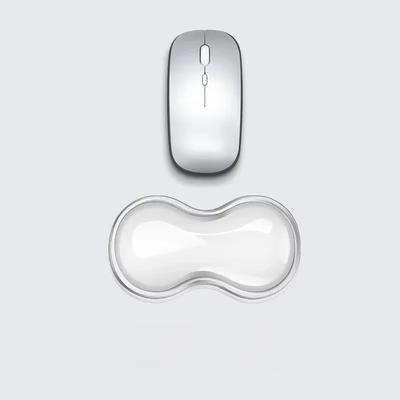 Mouse Pad with Wrist Rest, Keyboard Rest, Anti Slip Silicone Transparent Desktop Office Game Console, Mouse Wrist Rest