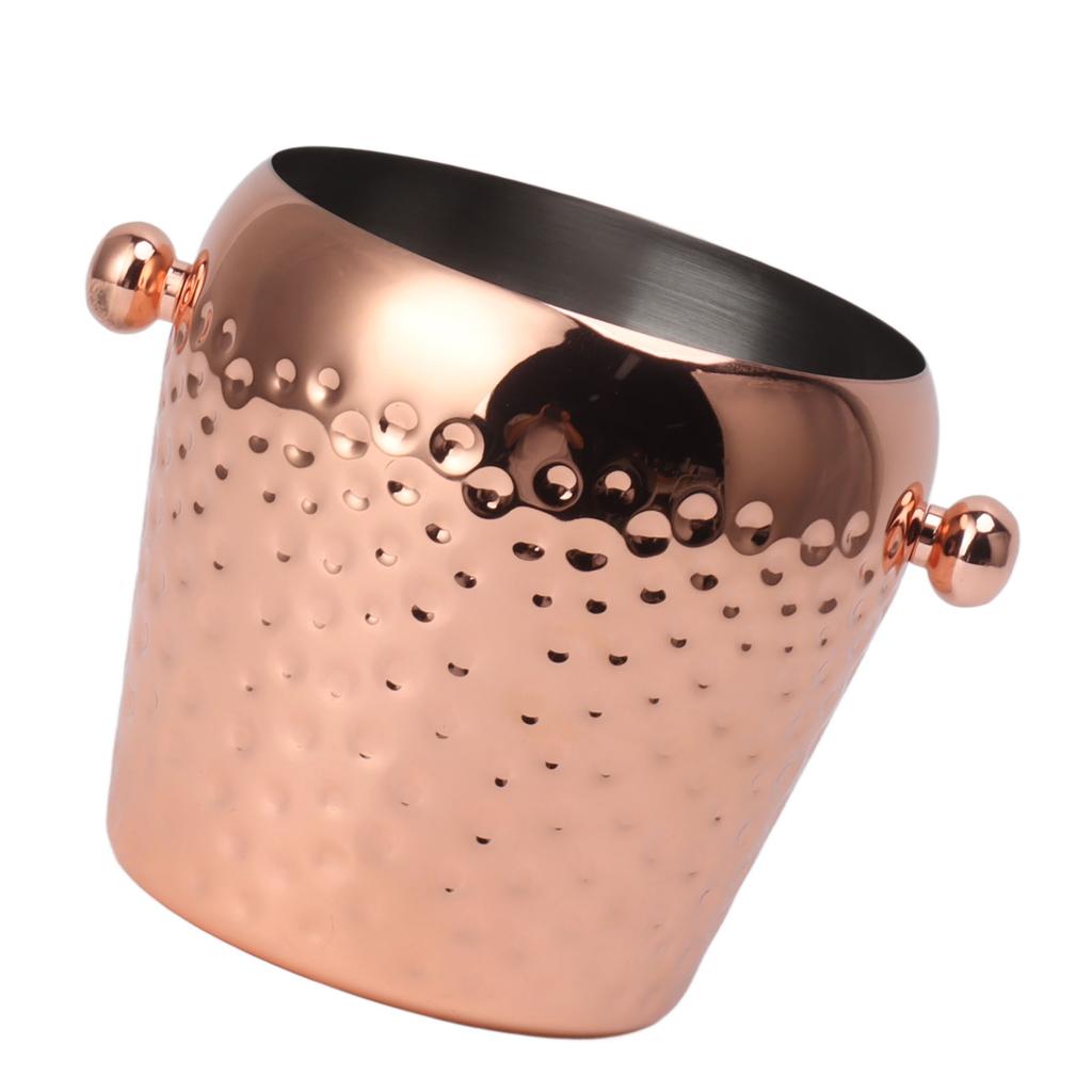 Ice Bucket Stainless Steel Mini Insulated Frozen Container for Bar Wine Champagne 1L Rose Gold