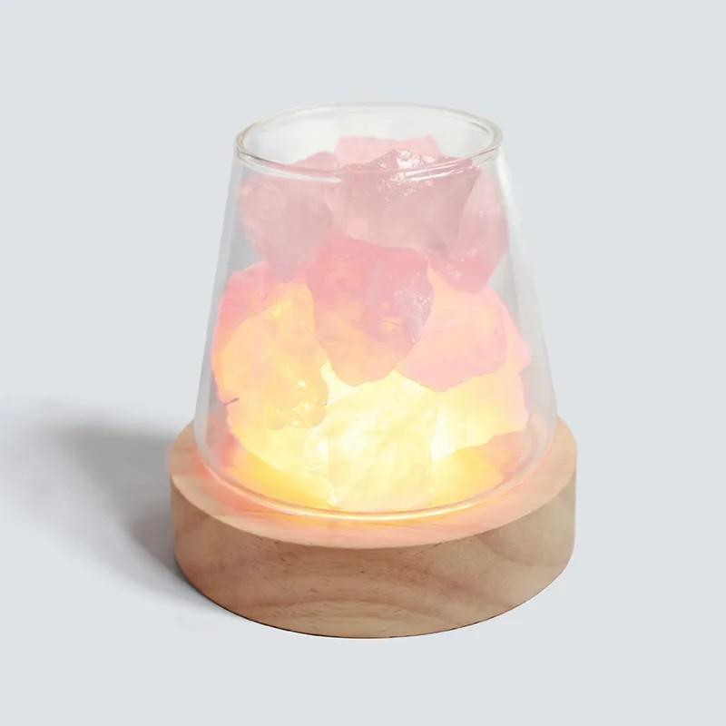 D2 Novelty Natural Himalayan Salt Table Lamp Night Light Natural Raw Stones Crystal Essential Oil Diffuser Light Gift Decor Lamp