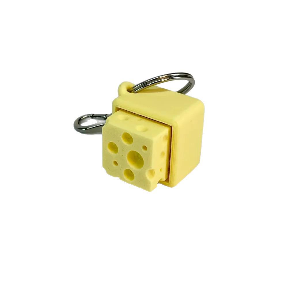 Cheese-Shaped Mechanical Keychain: Cheesy Key Clikker