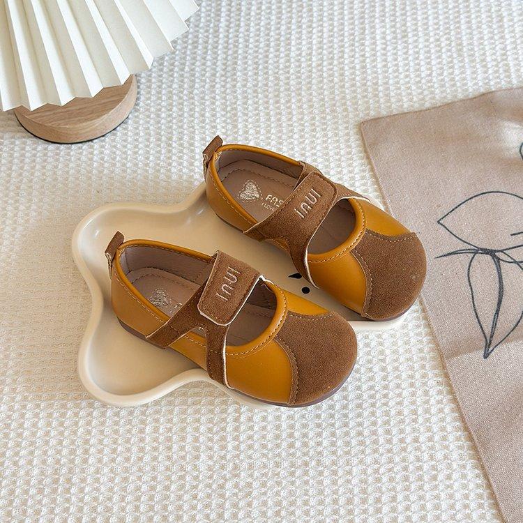 Baby baby small leather shoes soft sole comfortable shallow mouth shoes autumn single shoes British style girls princess shoes 0-1-3 years old