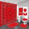 4-teiliges Modern Art Duschvorhang-Set mit rutschfester Badematte, Toilettendeckelbezug, Kontur-Teppich & 12 Haken, Badezimmerdekoration