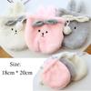 1pcs Cute Cartoon Shape Coin  Bag Women Girl Plush Rabbit Ear Mini Storage Bag Drawstring Pouch