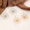 Retro Geometric Hollow Flower Earrings for Women
