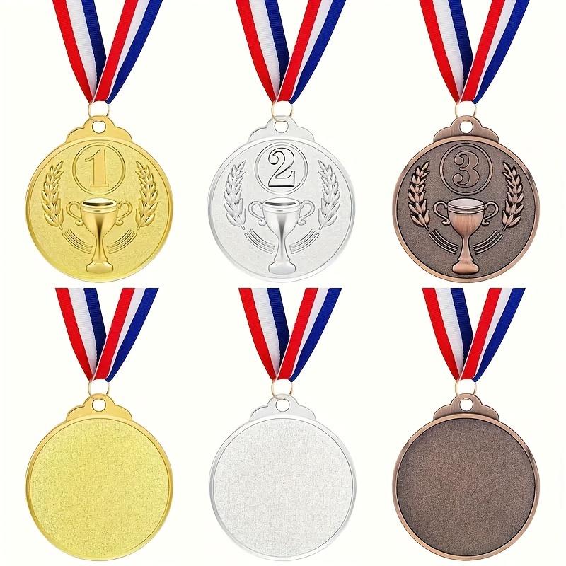 18-Pack Golden Silver Bronze Award Medals Set Numbered 1st 2nd 3rd Place Alloy Medals Universal Fit for Sports and Competitions