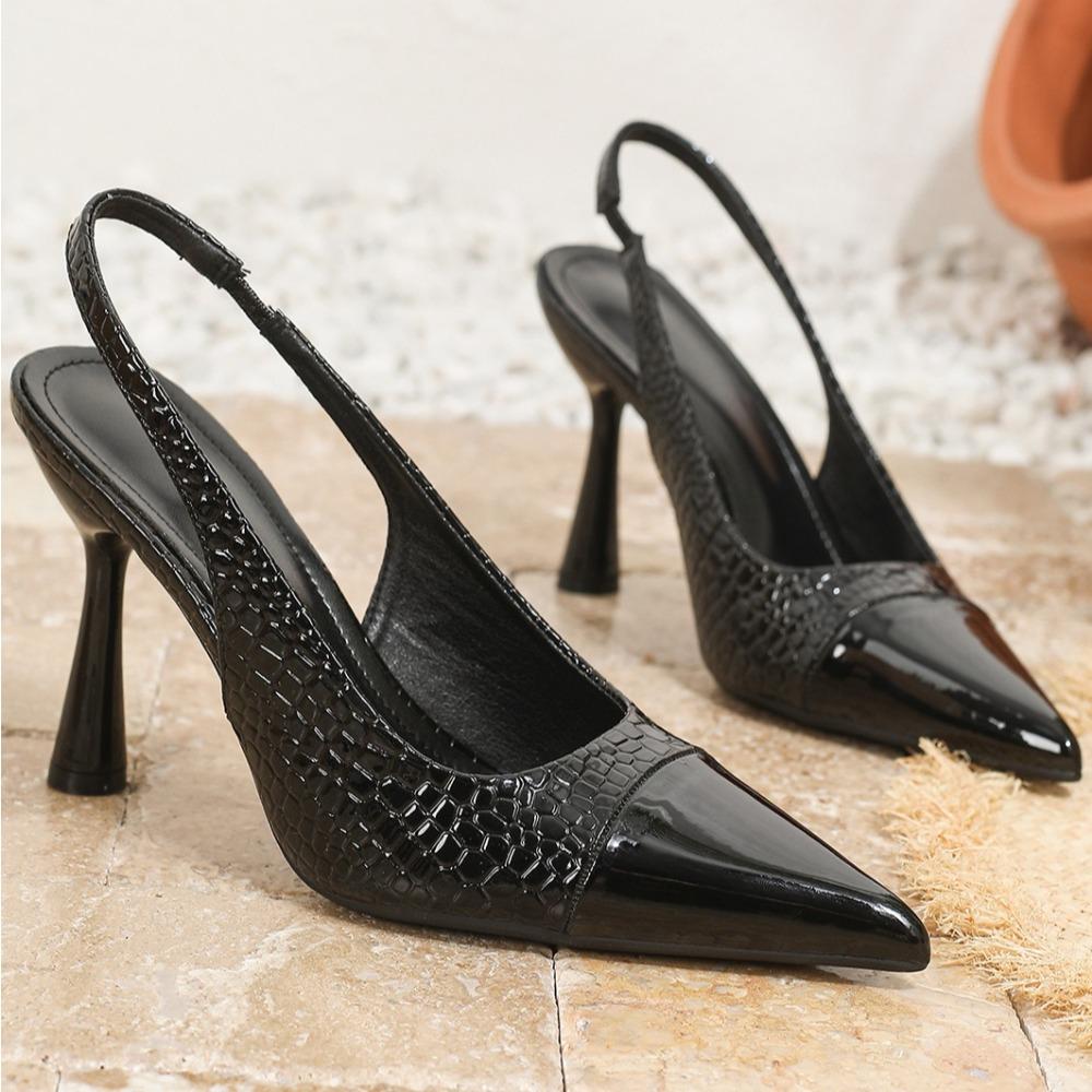 Sandali Donna Estivi Sexy Punta Aperta Dietro Tacco Alto Sandali per Donna Nuovi Tacco Sottile Borsa Testa Scarpe a Punta Donna