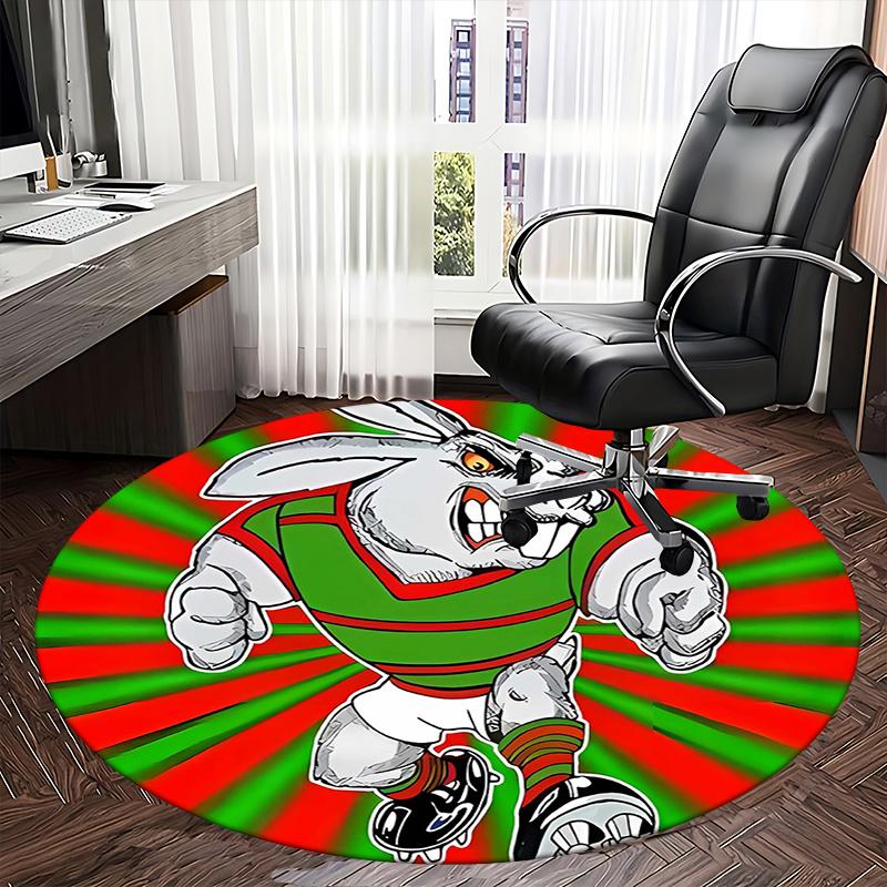 Rabbit Sports Mascot Chair mat Round Rug-Office carpet, Non-slip, Suitable for Living Rooms, Bedrooms decor.1205026a