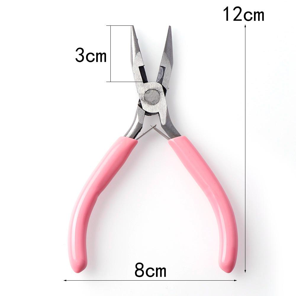 Pink Multi-Use DIY Handcraft Pliers: Round, Toothed, Diagonal Cutting Options