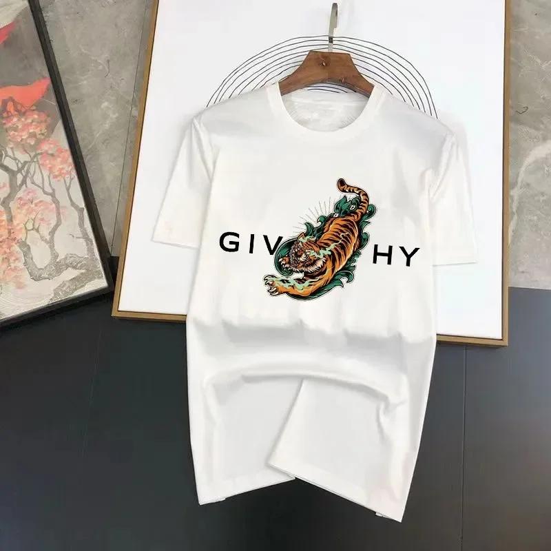 2024 100% Cotton Luxury Brand Letter Printing T-shirt Black Summer Short Sleeve Tee Men's/Women's Fashion Round Neck Top Tshirt