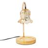 Candle Lamp Dimmable Timing Wooden Base Glass Lampshade Anti Slip Metal Pole Candle Warmer with