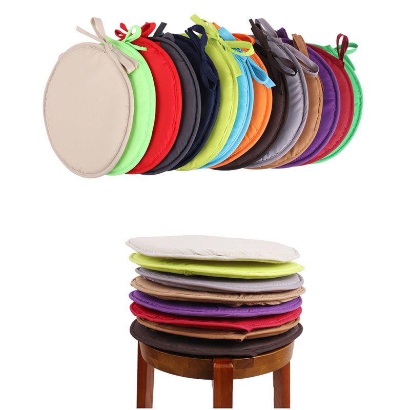 Comfortable Round Cushion Seat Pads For Dining And Outdoor Chairs In Various Colors