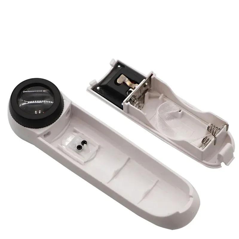 New Portable 40X Magnifying Glass With 2 LED Light For Inspect Maps Stamps Jewelry Circuit Boards Handheld With lamp Magnifier
