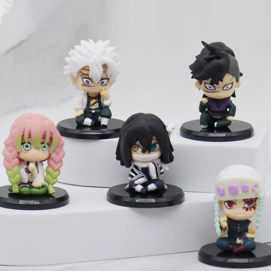 Q Posket Figure Demon Slayer Mini Figurine 5Pcs 10Pcs 12Pcs 15Pcs Sets Kimetsu No Yaiba Small PVC Dolls Desktop Decora