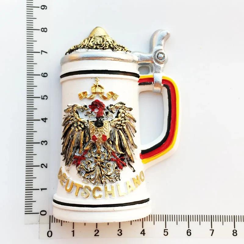 Germany Fridge Magnets Beer Mug Bavaria Munich Cochem Frankfurt Koln Salzburg Austria FINLAND Brugge Refrigerator Magnet Sticker