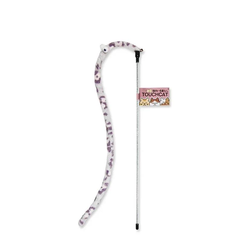 

Игрушка для кошки с перьями, кошачья дразнилка, интерактивные игрушки для кошек, забавная гусеница, красочная палочка-дразнилка, кошачьи принадлежности, аксессуар белый