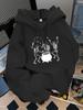 Unisex Fall Autumn Halloween Funny Dancing Bone Skull Print Kangaroo Pocket Graphic Hoodie Hooded Sweatshirt Print Casual Top for