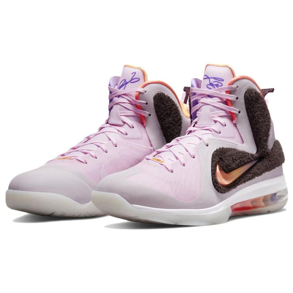 Nike LeBron 9 Regal Pink Men Sneakers Multi-Color Velvet-Brown DJ3908-600