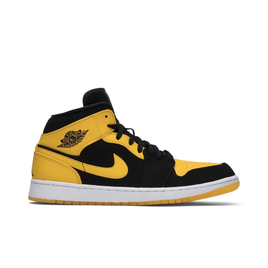 Air Jordan 1 Retro Mid 'New Love' 2017 (Unisex) Scarpe da Basket Vintage Nere / Varsity Maize-Bianche 554724 035