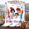 Cleo & Cuquín Flannel Blanket, Personalized Custom Name Text, Soft Warm Plush Throw Blanket For Gift