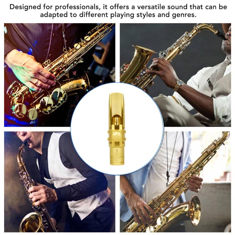 Brass Metal Eb Sax Mouthpieces Altos Saxophone Mouthpiece with Caps and Ligatures for Professionals and Beginners