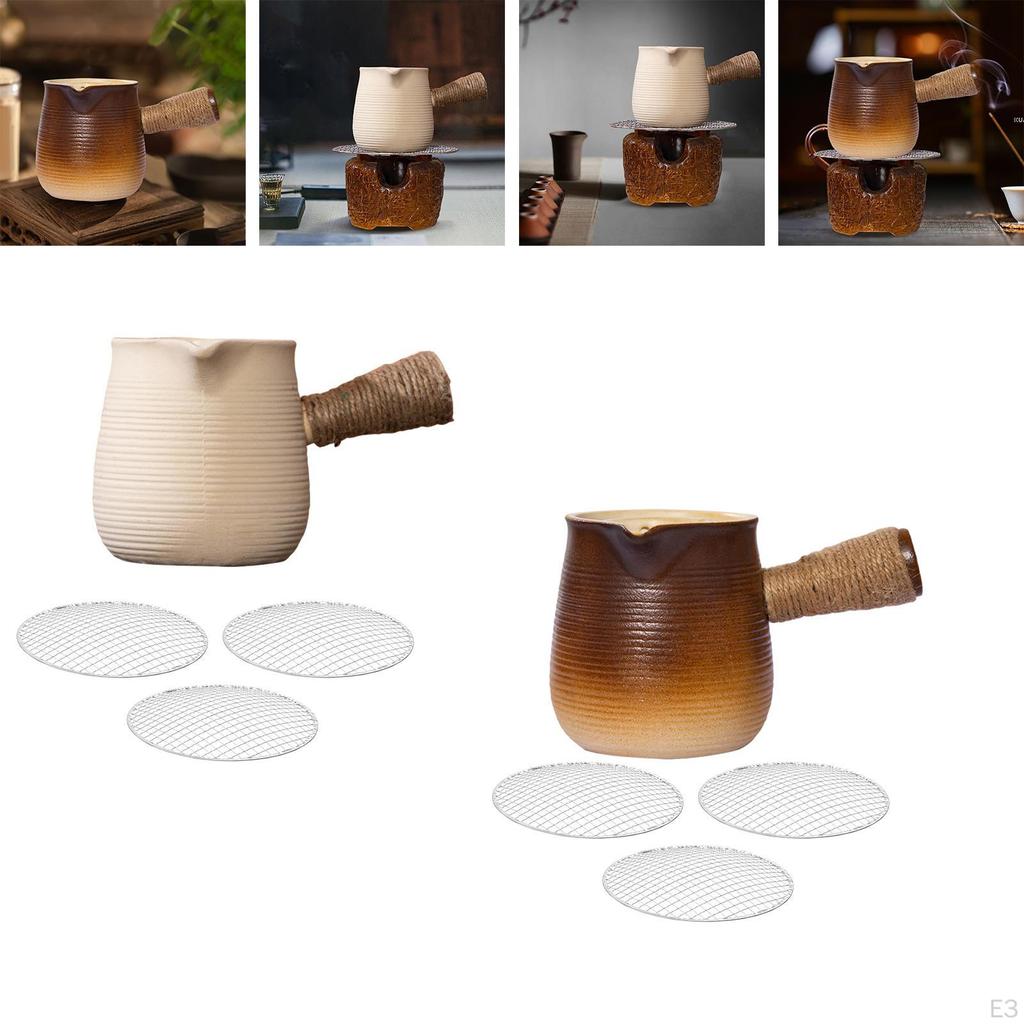 Ceramic Teapot Anti Scald Rope Wraps Handle Chinese Traditional Tea Infuser for Restaurant