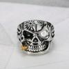 Europäische und amerikanische Hip-Hop-Accessoires Retro klassischer Pfeifenschädelring geschnitzter Herrenring Titanschmuck 