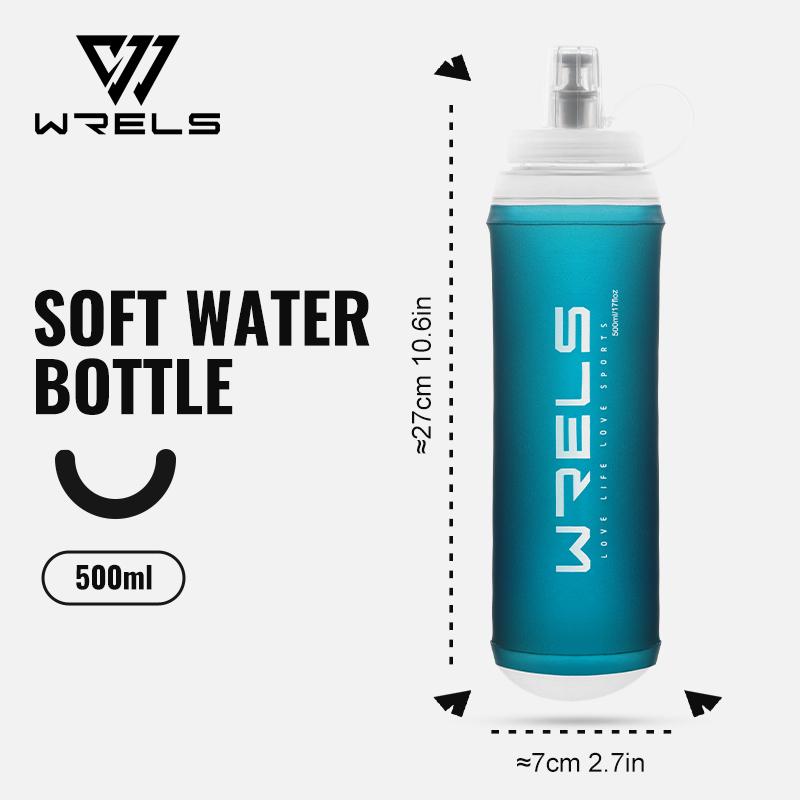 

WRELS 500ML TPU Soft Folding Water Bottles BPA-Free Collapsible Sports Flasks for Hiking Climbing Camping Running Bottle зелёный