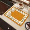 Small Fresh Flower Diatom Mud Drain Mat Household Water Absorption Quick Drying Easy Care Table Mat Restaurant Wear-Resistant And Dirt-Resistant Mat