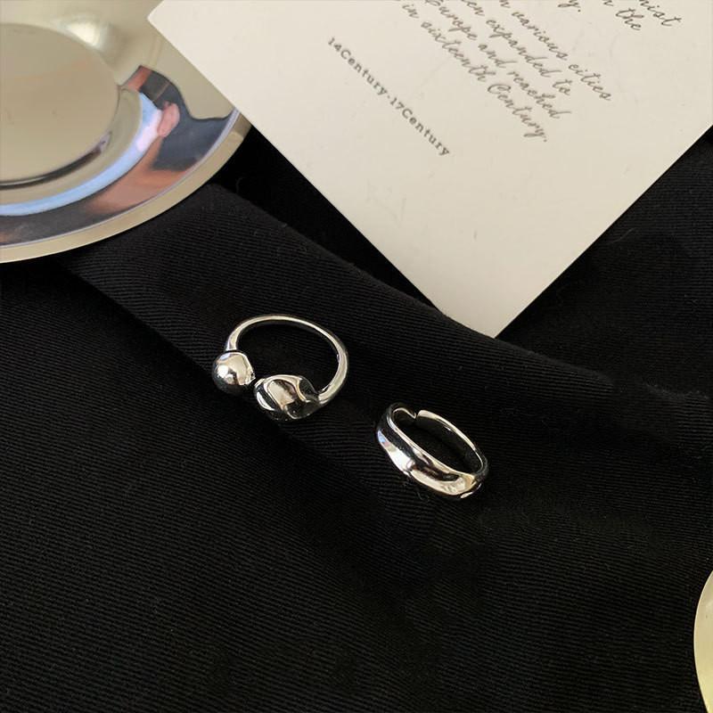 Atemberaubender 925 Sterling Silber Ring mit unregelmäßigem geometrischem Design für Frauen, modisches Statement-Stück