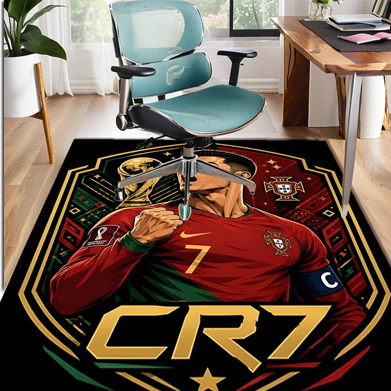 Cristiano Ronaldo Pattern Rug, Indoor/Outdoor Mat, for Picnic, Gameroom, Bedroom, Office, Living Room, Home Decor Carpet, Birthday Gift