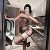 Large size erotic underwear hollow chest leopard print skirt passion free hot girl sexy uniform large scale midnight temptation