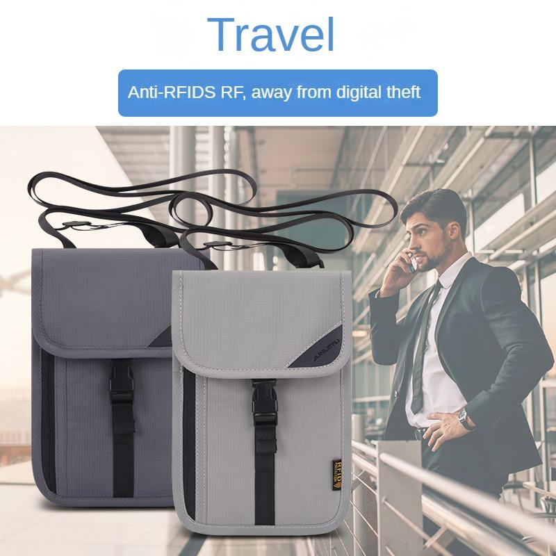 Multifunctional Halter Bag Ticket Coin Purse Protective Cover RFID Passport Document Holder Passport Travel Organizer Wallet