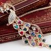 Fashion Women Multi-color Long Peacock Rhinestone Wedding Sweater Necklace