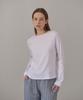 38 Come On Common Round Rib Long Sleeve Top (White)